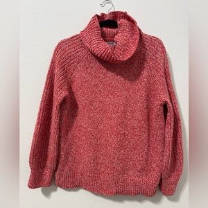 Nine West cowl neck sweater in a red variegated chunky knit